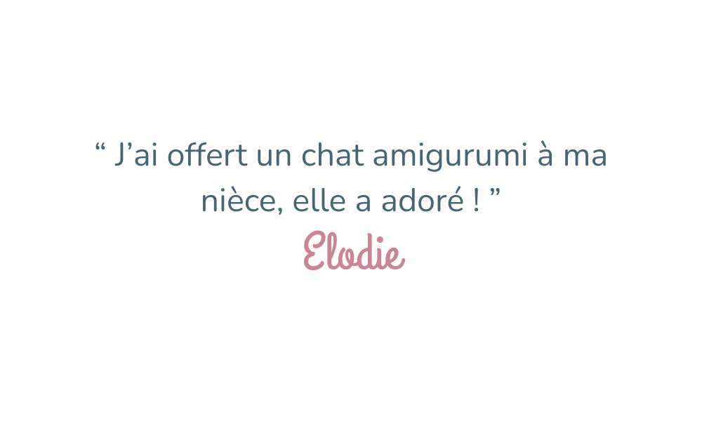 “ J’ai offert un chat amigurumi à ma nièce, elle a adoré ! ” Elodie
