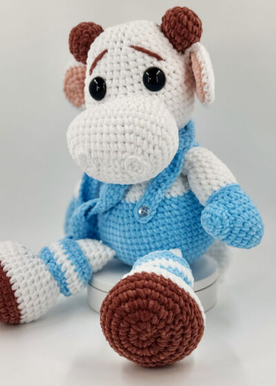 Amigurumi vache Iris fait main en fil Toucan fine - Sylïa Créations