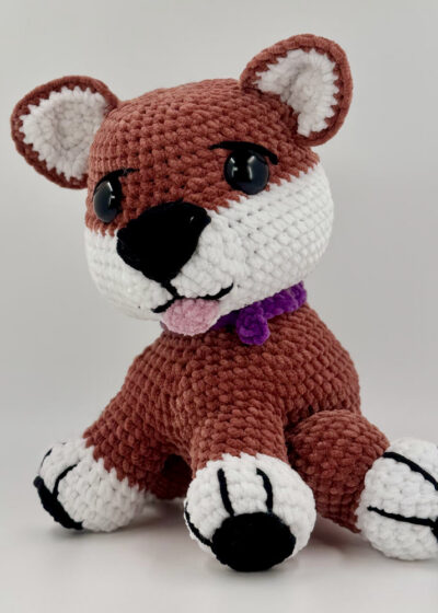 Simon Amigurumi chien fait main en laine Toucan fine - Sylïa Créations